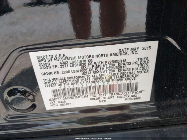 2015 MITSUBISHI OUTLANDER SPORT 4A4AP3AU2FE034576 Photo 8