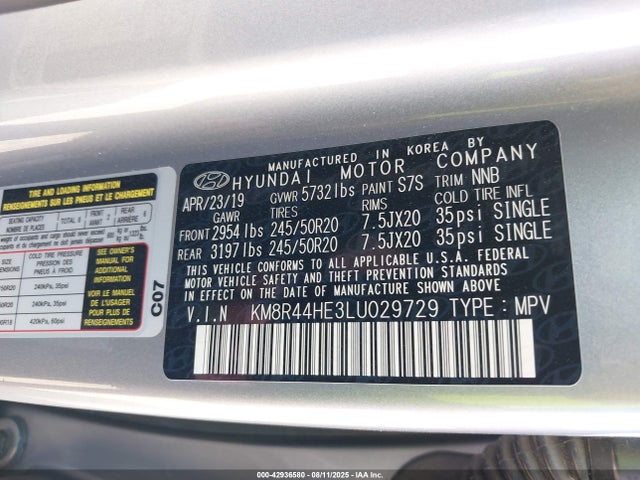 KM8R44HE3LU029729 Hyundai gdi lambda ii