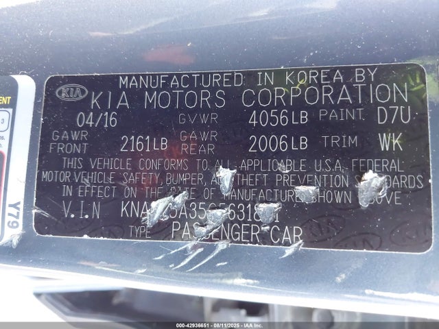 KNAFZ5A35G5631861 KIA t-gdi gamma