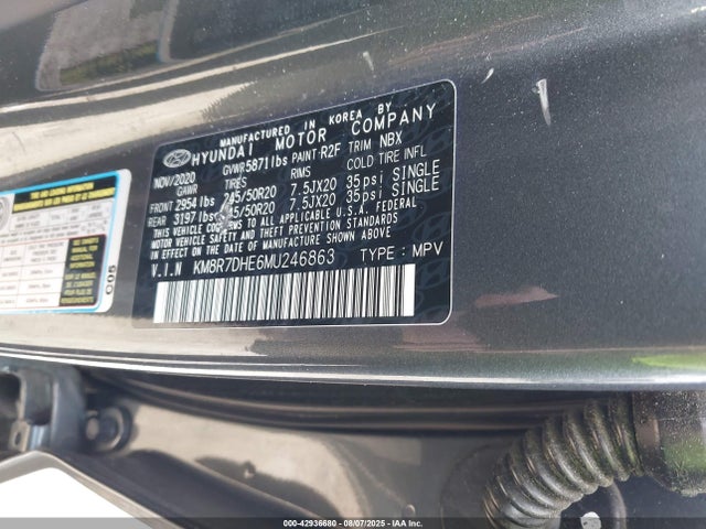 Hyundai gdi lambda ii 2021 KM8R7DHE6MU246863 Image 9