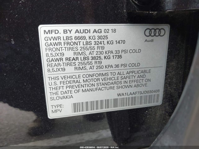 2018 AUDI Q7 WA1LAAF73JD030408 Photo 8