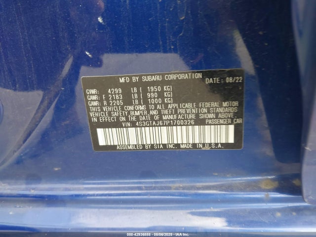4S3GTAJ67P1700326 Subaru na