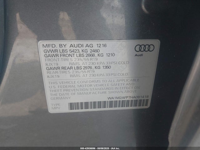 2017 AUDI Q5 WA1M2AFP7HA091418 Photo 8