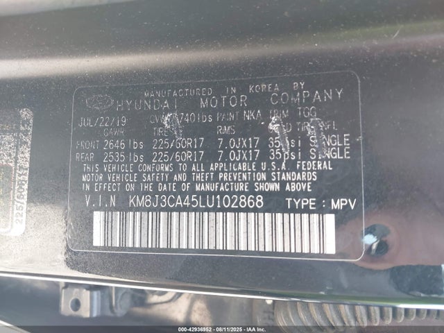 Hyundai gdi nu 2020 KM8J3CA45LU102868 Image 9