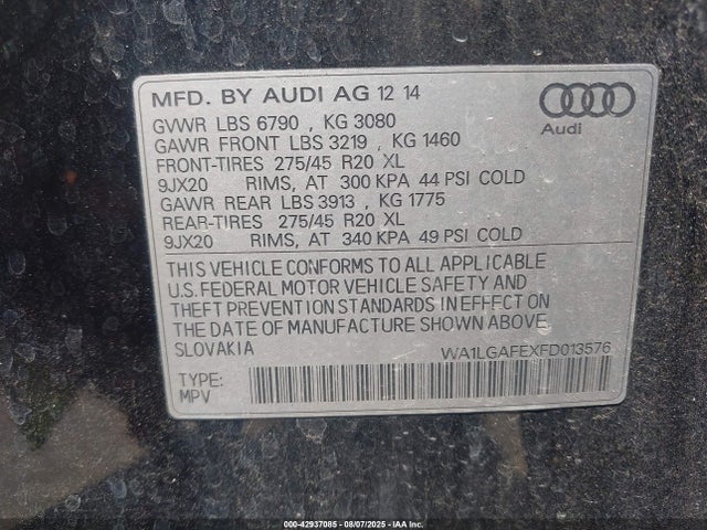 2015 AUDI Q7 WA1LGAFEXFD013576 Photo 8