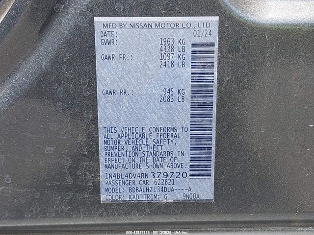 1N4BL4DV4RN379720 Nissan 2024