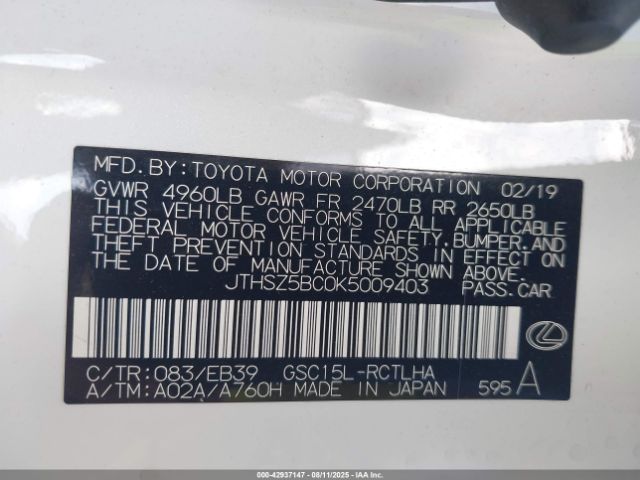 2019 LEXUS RC 350 JTHSZ5BC0K5009403 Photo 8