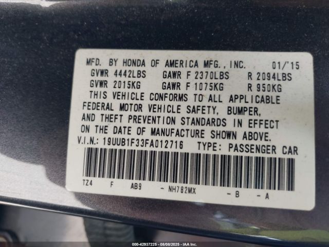 2015 ACURA TLX 19UUB1F33FA012716 Photo 8