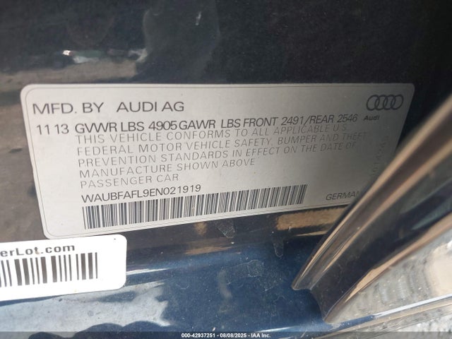 2014 AUDI A4 WAUBFAFL9EN021919 Photo 8