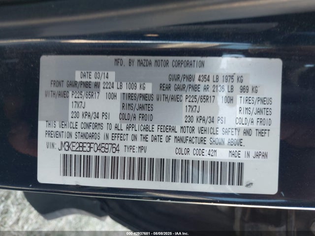Mazda pe 2015 JM3KE2BE3F0459764 Image 9