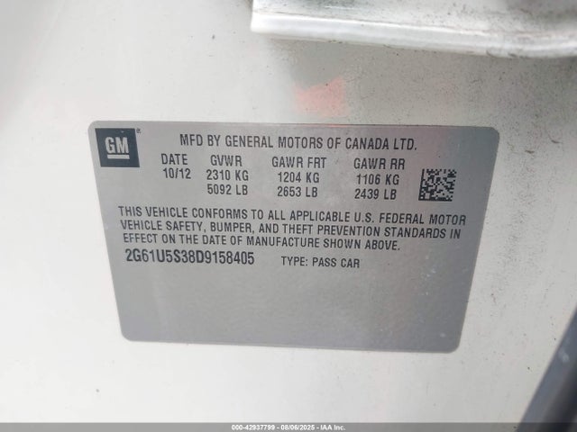2013 CADILLAC XTS 2G61U5S38D9158405 Photo 8