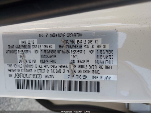 Mazda py cylinder deactivation 2018 JM3KFACM0J1360030 Image 9
