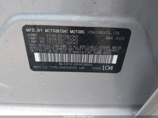 2023 MITSUBISHI MIRAGE G4 ML32FUFJ6PHF04665 Photo 8