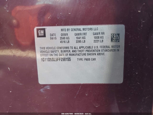 Chevrolet lkw 2015 1G11D5SL9FF298155 Image 9