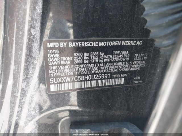 2017 BMW X4 5UXXW7C58H0U25991 Photo 8