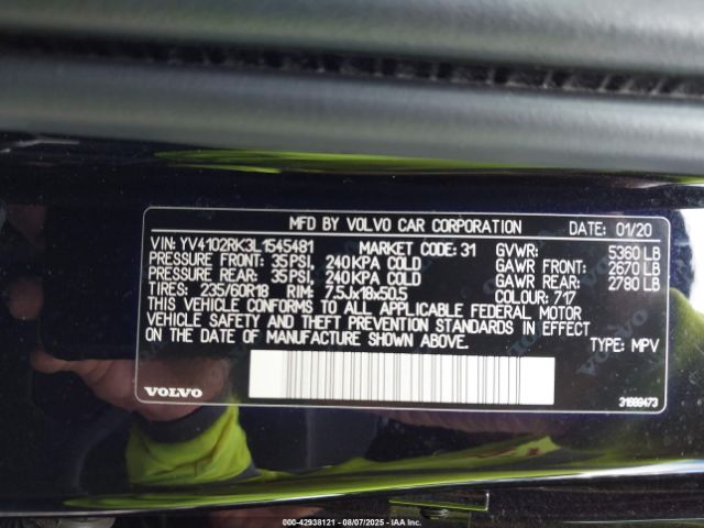 2020 VOLVO XC60 YV4102RK3L1545481 Photo 8
