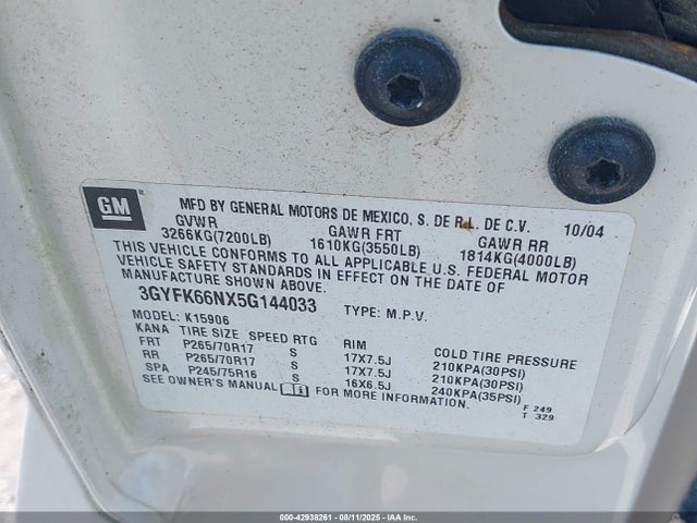 2005 CADILLAC ESCALADE ESV 3GYFK66NX5G144033 Photo 8