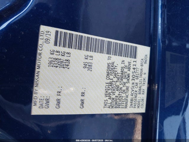Nissan Altima 2020 1N4BL4CV5LN305411 Image 9