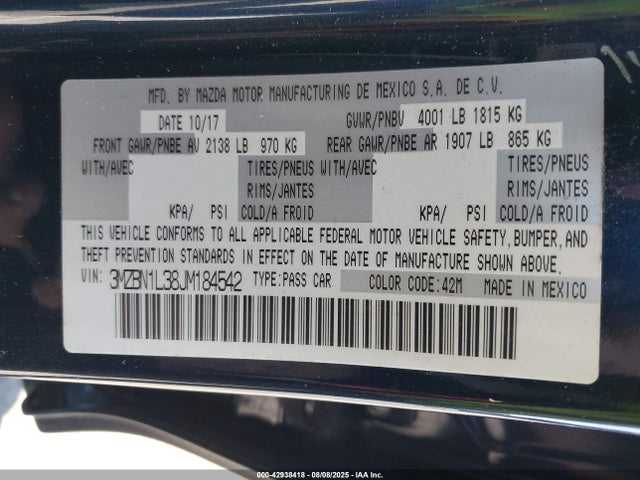 Mazda py 2018 3MZBN1L38JM184542 Image 9