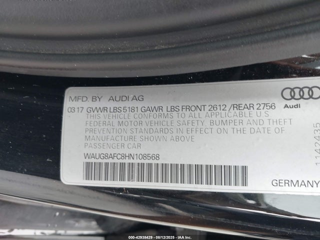 2017 AUDI A6 WAUG8AFC8HN108568 Photo 8