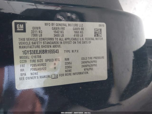 2011 CADILLAC ESCALADE HYBRID 1GYS3EEJ6BR165543 Photo 8