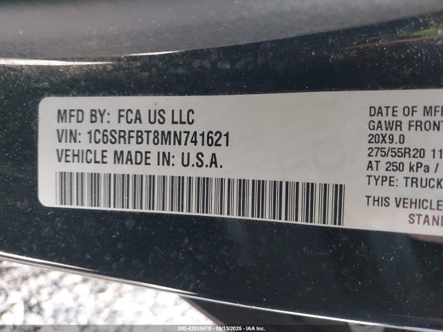 1C6SRFBT8MN741621 RAM 1500