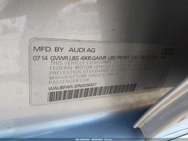 2015 AUDI A4 WAUBFAFL3FN009007 Photo 8