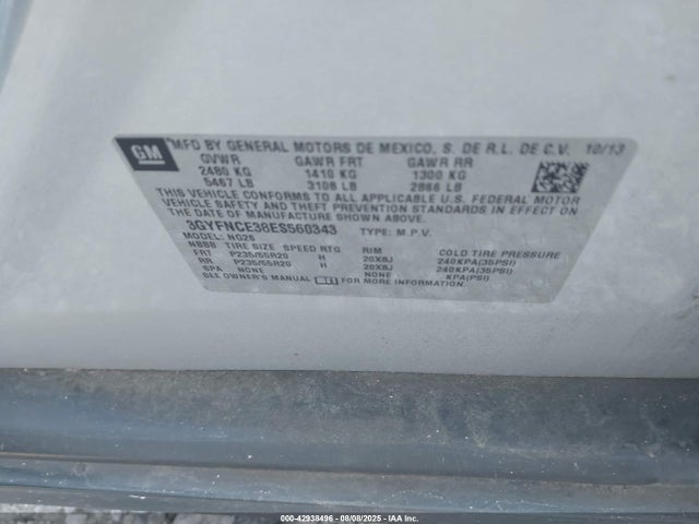 2014 CADILLAC SRX 3GYFNCE38ES560343 Photo 8