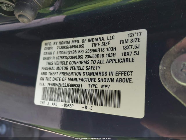 Honda l15be 2018 7FARW2H53JE009381 Image 9