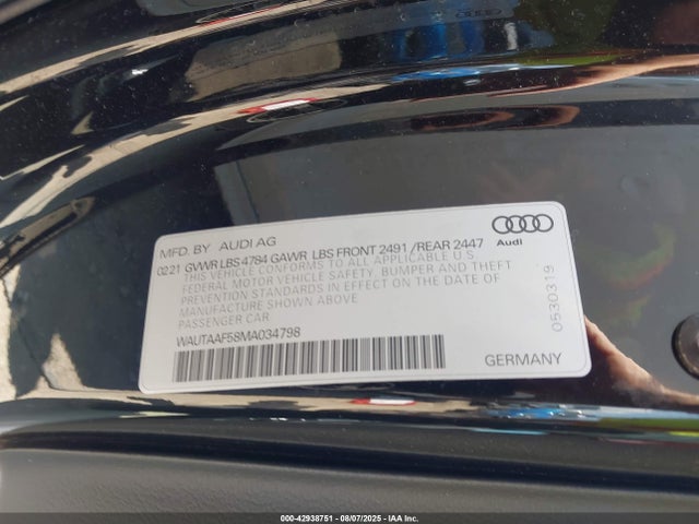 2021 AUDI A5 WAUTAAF58MA034798 Photo 8