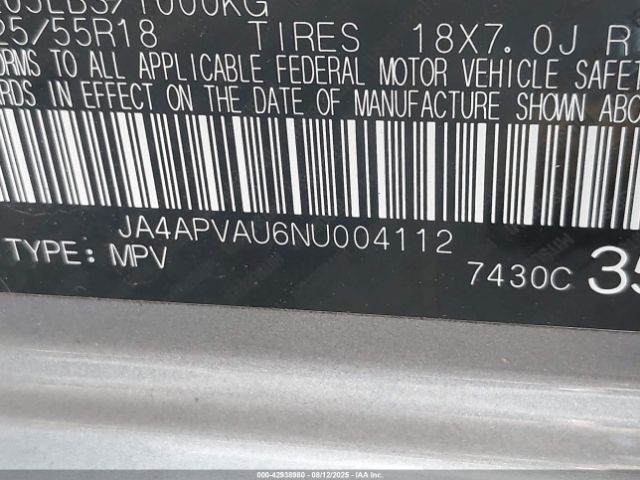 2022 MITSUBISHI OUTLANDER SPORT JA4APVAU6NU004112 Photo 8