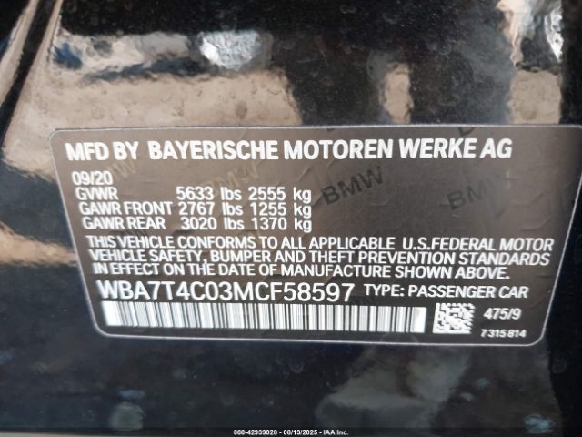 2021 BMW 740I WBA7T4C03MCF58597 Photo 8
