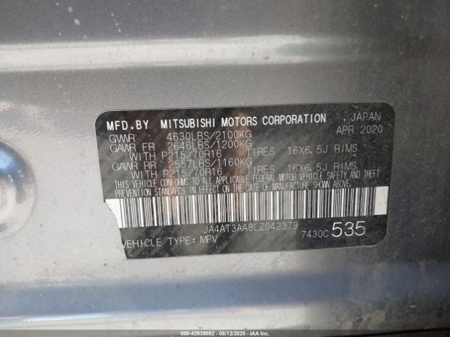 2020 MITSUBISHI ECLIPSE CROSS JA4AT3AA8LZ042379 Photo 8