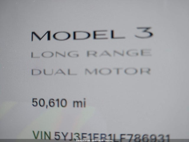 2020 TESLA MODEL 3 5YJ3E1EB1LF786931 Photo 6