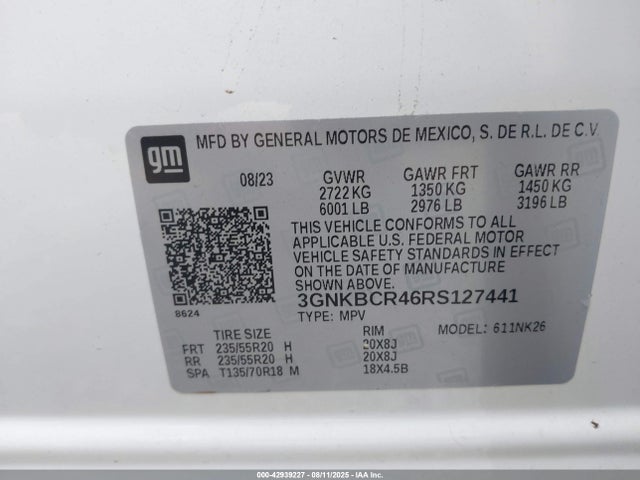 3GNKBCR46RS127441 Chevrolet lsy