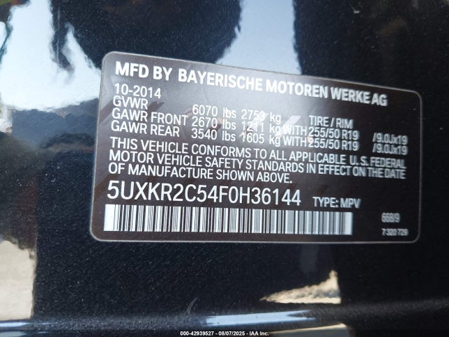5UXKR2C54F0H36144 BMW X5