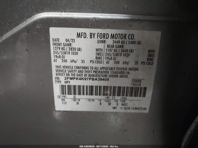 Ford Edge Titanium 2023 2FMPK4K97PBA39409 Image 9