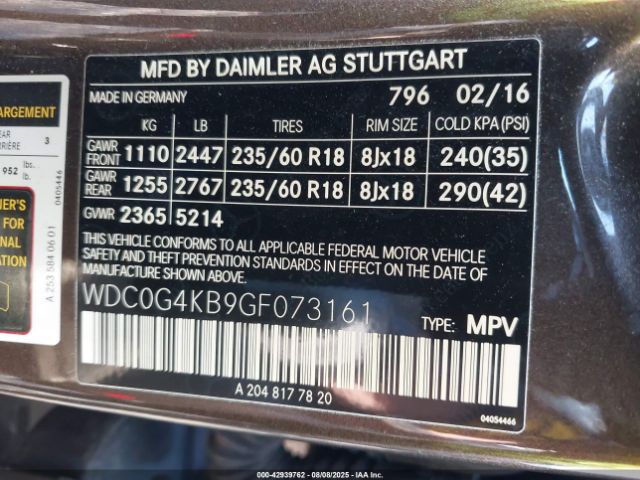 2016 MERCEDES-BENZ GLC 300 WDC0G4KB9GF073161 Photo 8