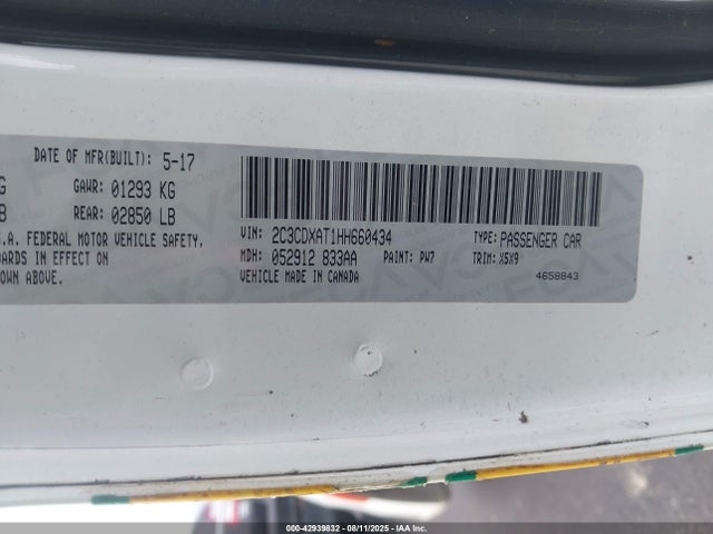Aukcja sprzedaży 2017 Dodge Charger Police Rwd, vin: 2C3CDXAT1HH660434, numer aukcji: 42939832