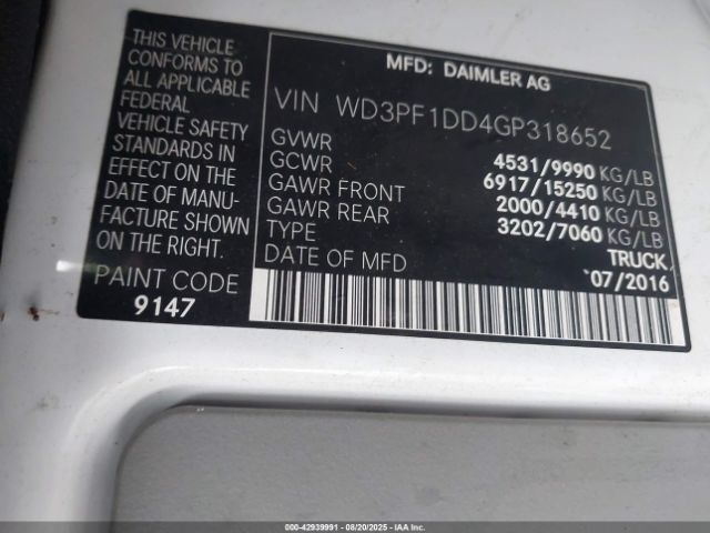 2016 MERCEDES-BENZ SPRINTER 3500 WD3PF1DD4GP318652 Photo 8