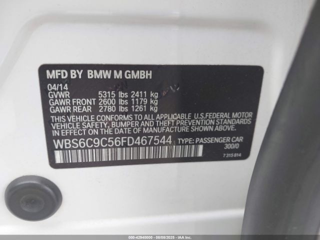 2015 BMW M6 GRAN COUPE WBS6C9C56FD467544 Photo 8