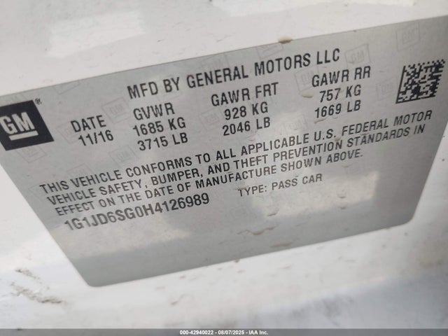 1G1JD6SG0H4126989 Chevrolet lwe - mfi, vvt: variable valve timing
