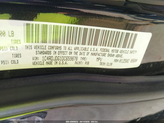 Aukcja sprzedaży 2013 Dodge Durango Crew, vin: 1C4RDJDG1DC659878, numer aukcji: 42940032