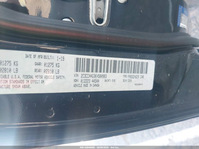 2C3CCAAG3KH580983 Chrysler 2019