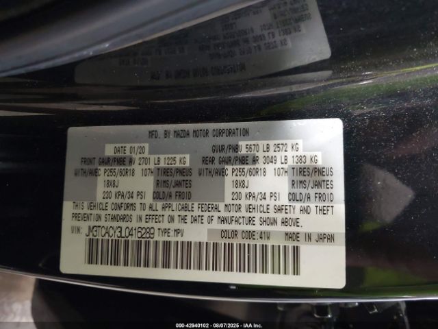 2020 MAZDA CX-9 JM3TCACY3L0416289 Photo 8