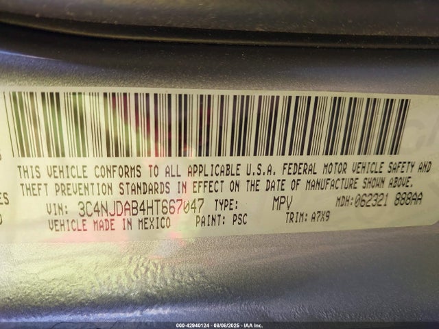 Jeep Compass 2017 3C4NJDAB4HT667047 Image 9