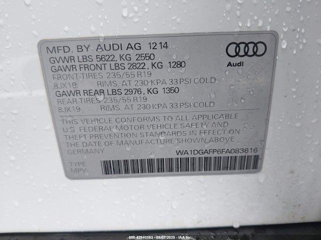 2015 AUDI Q5 WA1DGAFP6FA083616 Photo 8