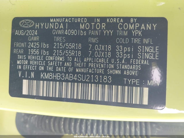 KM8HB3AB4SU213183 Hyundai mpi nu pe