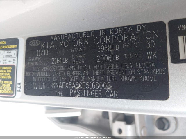 KIA Forte 2014 KNAFX5A80E5168008 Image 9