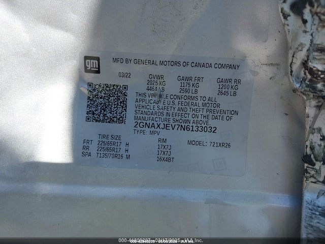 Chevrolet lyx 2022 2GNAXJEV7N6133032 Image 9
